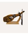 Jamonero Curvado con Cuchillo de Madera de Pino y Acero Inoxidable