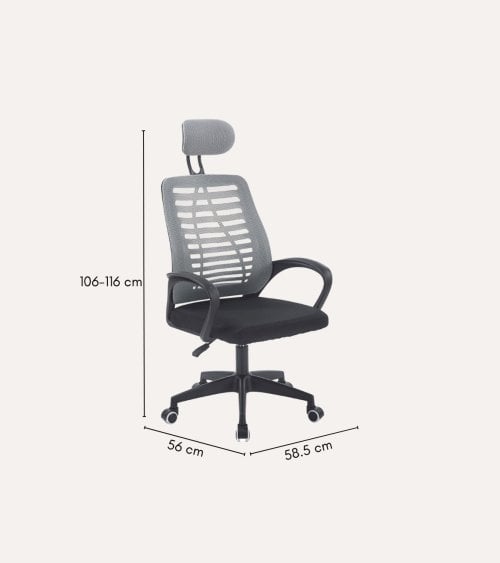 Silla de Oficina Kneck Giratoria con Reposacabezas y Red Transpirable