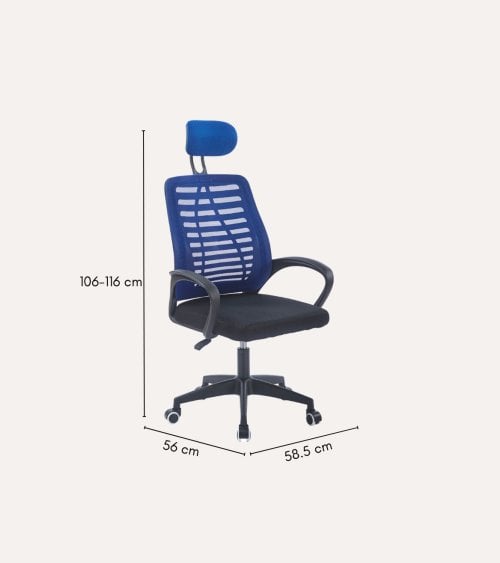 Silla de Oficina Kneck Giratoria con Reposacabezas y Red Transpirable