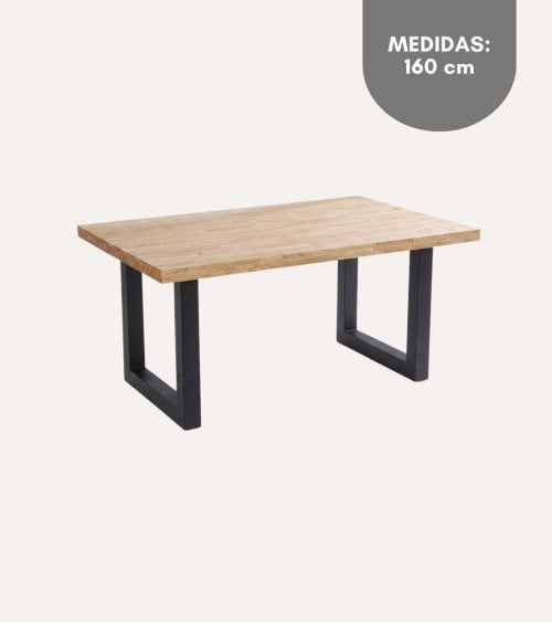 Mesa de Comedor Loft fija Rectangular de Madera de Roble
