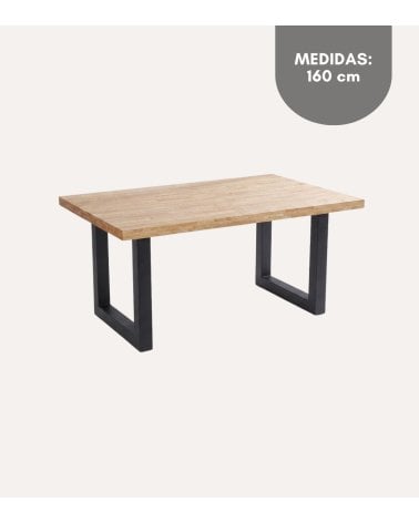 Mesa de Comedor Loft fija Rectangular de Madera de Roble