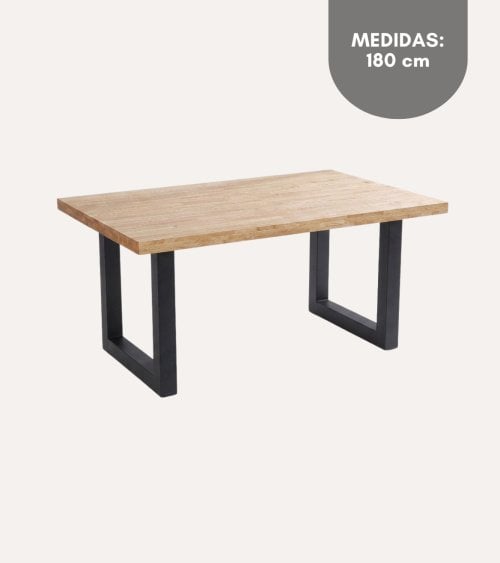 Mesa de Comedor Loft fija Rectangular de Madera de Roble