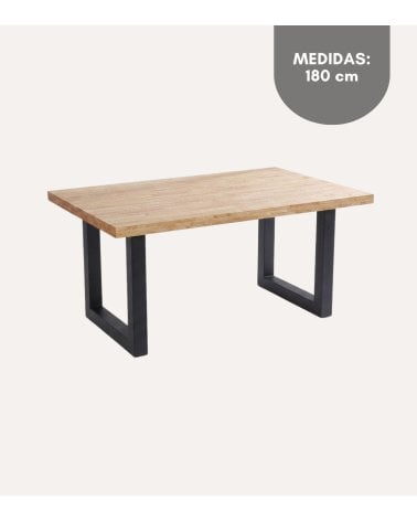Mesa de Comedor Loft fija Rectangular de Madera de Roble