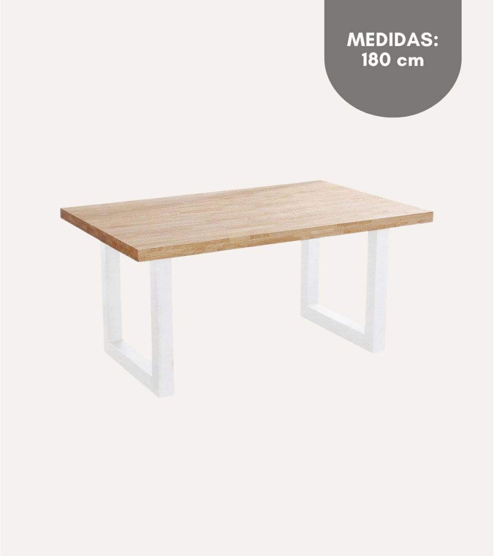 Mesa de Comedor Loft fija Rectangular de Madera de Roble