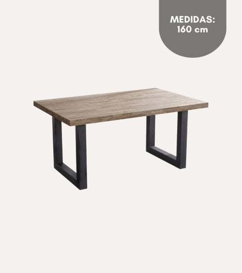 Mesa de Comedor Loft fija Rectangular de Madera de Roble