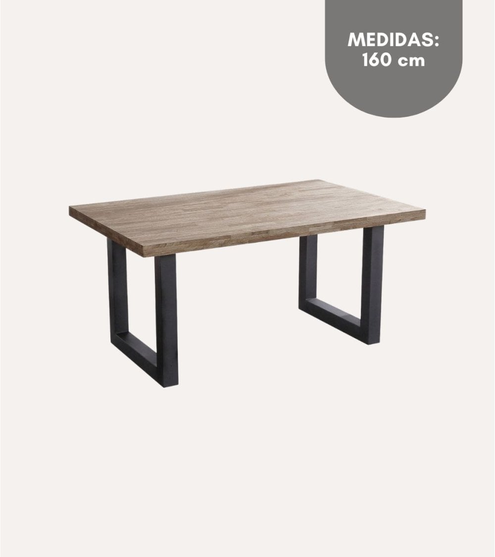 Mesa de Comedor Loft fija Rectangular de Madera de Roble