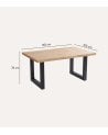 Mesa de Comedor Loft fija Rectangular de Madera de Roble