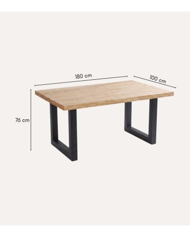 Mesa de Comedor Loft fija Rectangular de Madera de Roble