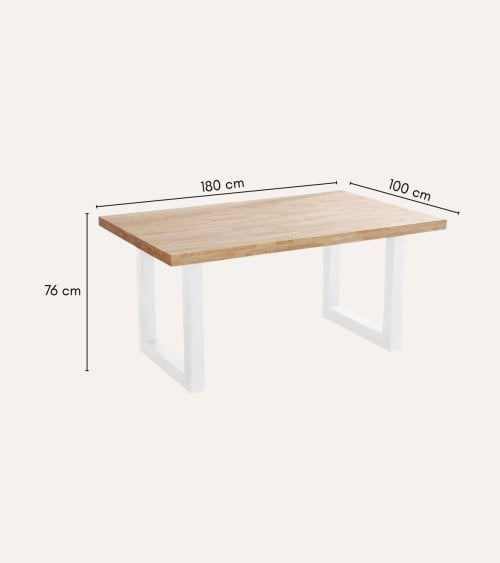 Mesa de Comedor Loft fija Rectangular de Madera de Roble