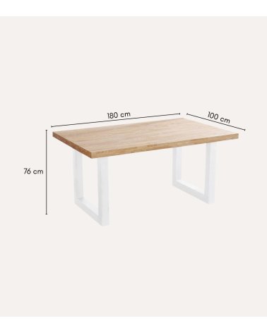 Mesa de Comedor Loft fija Rectangular de Madera de Roble