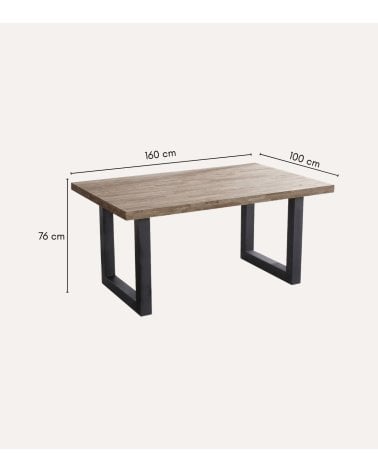 Mesa de Comedor Loft fija Rectangular de Madera de Roble