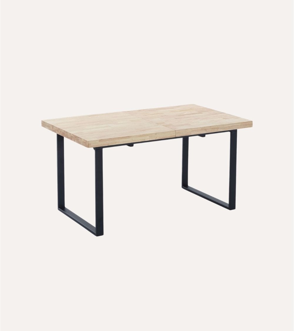 Mesa de Comedor Natural Extensible de Madera de Roble
