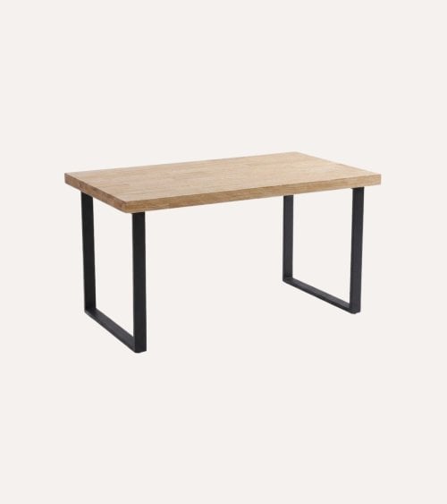 Mesa de Comedor Natural Fija Rectangular de Madera de Roble