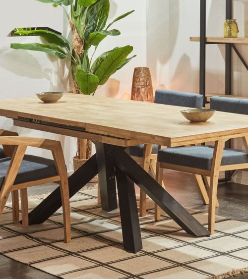Mesa de Comedor Xena Extensible de Madera de Roble