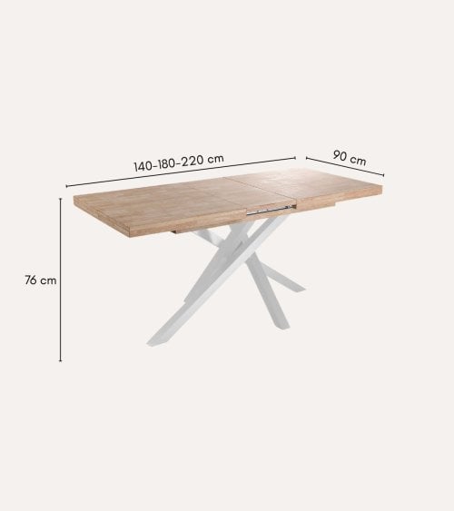 Mesa de Comedor Xena Extensible de Madera de Roble