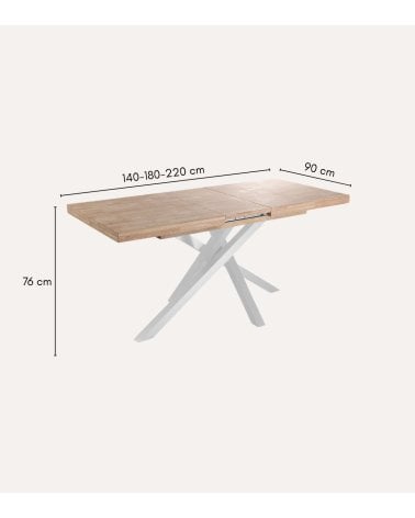 Mesa de Comedor Xena Extensible de Madera de Roble