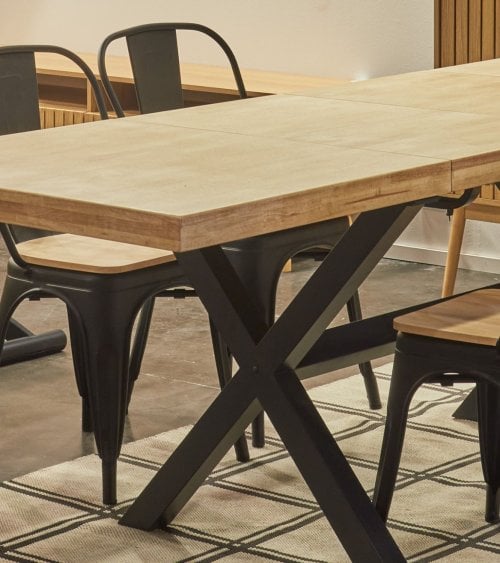 Mesa de Comedor X-Loft Extensible de Madera de Roble