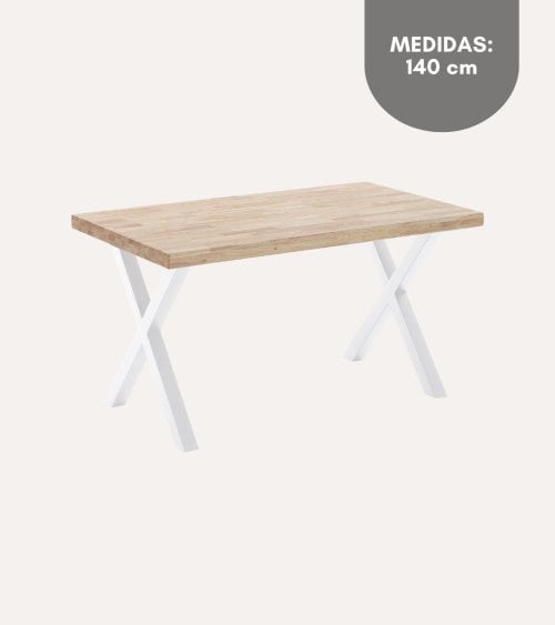 Mesa de Comedor X-Loft Fija de Madera de Roble