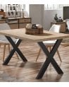 Mesa de Comedor X-Loft Fija de Madera de Roble