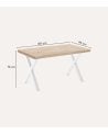 Mesa de Comedor X-Loft Fija de Madera de Roble