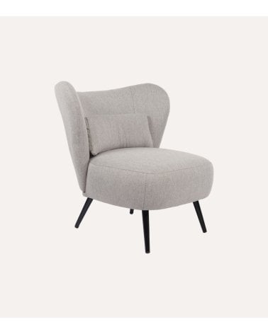Sillón Orejero Elle con Cojín Lumbar y Patas de Metal