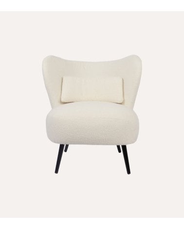 Sillón Orejero Elle con Cojín Lumbar y Patas de Metal