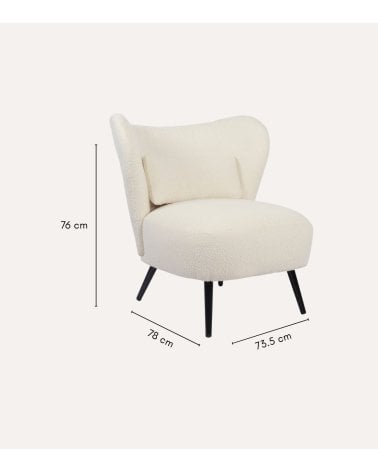 Sillón Orejero Elle con Cojín Lumbar y Patas de Metal