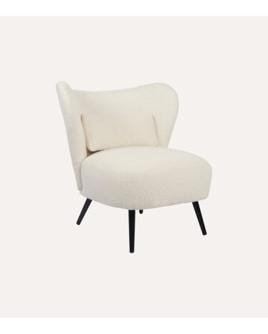 Sillón Orejero Elle con Cojín Lumbar y Patas de Metal