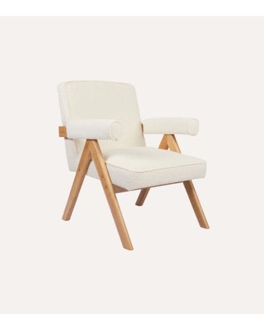 Sillón Agatha de Borreguillo y Madera Maciza