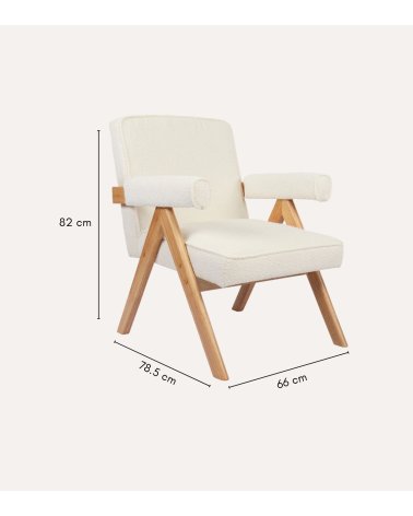 Sillón Agatha de Borreguillo y Madera Maciza