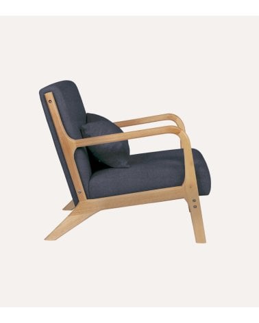 Sillón Tokio de Madera Maciza y Microfibra