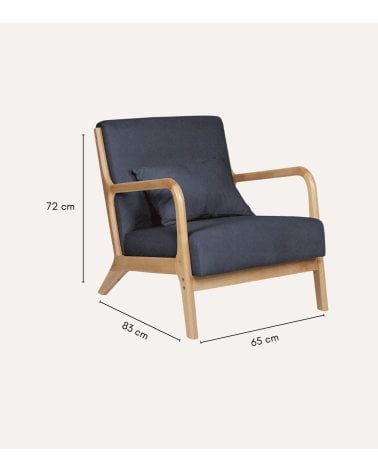 Sillón Tokio de Madera Maciza y Microfibra