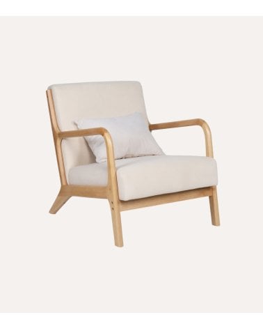Sillón Tokio de Madera Maciza y Microfibra