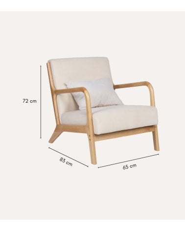 Sillón Tokio de Madera Maciza y Microfibra