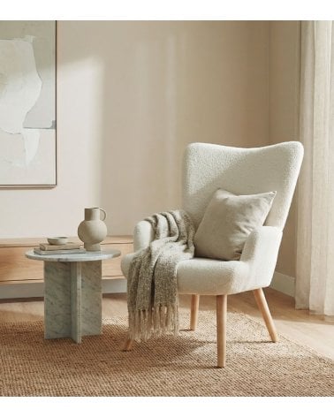 Sillón Voss de Borreguillo y Madera Maciza