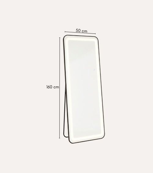 Espejo de Pie Gloss con Luz LED de Aluminio