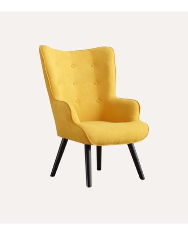 Sillón Voss con Botones Decorativos de Madera Maciza