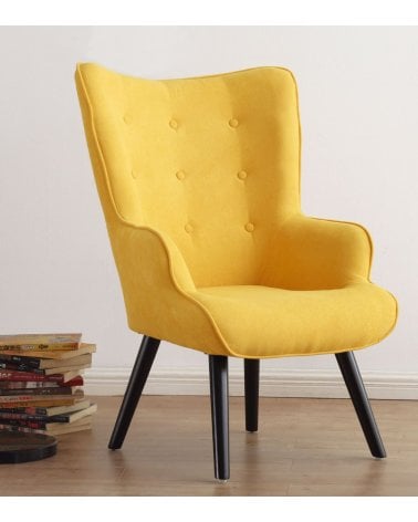 Sillón Voss con Botones Decorativos de Madera Maciza