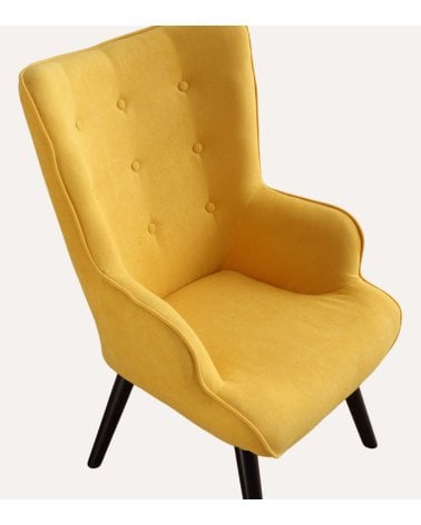 Sillón Voss con Botones Decorativos de Madera Maciza