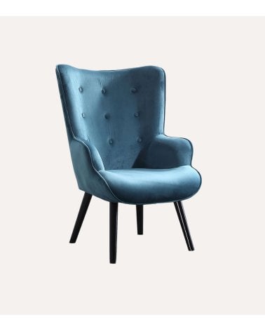Sillón Voss con Botones Decorativos de Madera Maciza