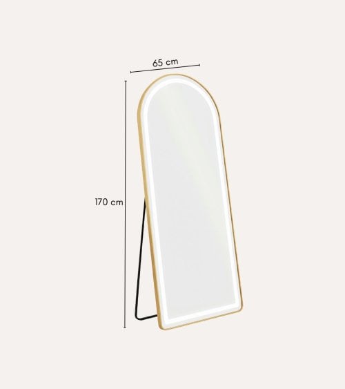 Espejo de Pie Make-Up con Luz LED de Aluminio