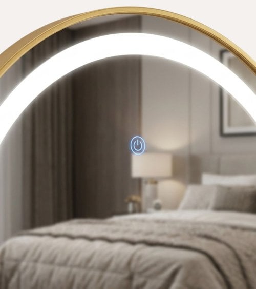 Espejo de Pie Make-Up con Luz LED de Aluminio