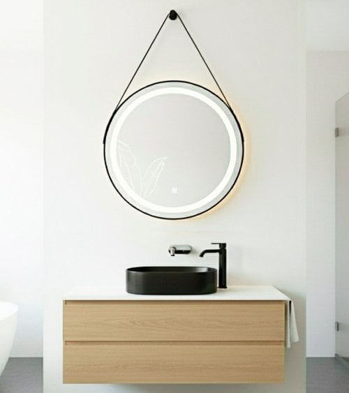 Espejo de Pared Colgante Belt con Luz LED de Alumnio