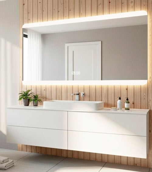 Espejo de Pared Square Rectangular con Luz LED