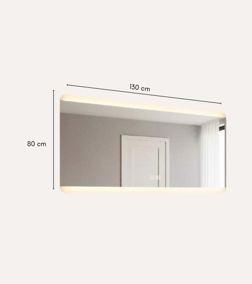 Espejo de Pared Square Rectangular con Luz LED