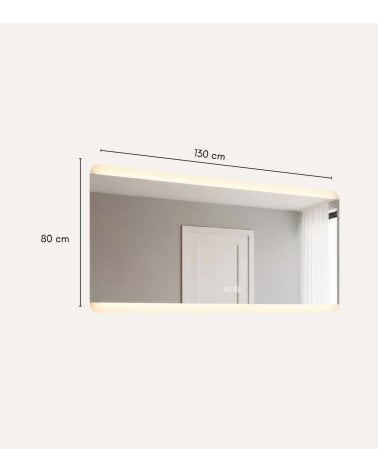 Espejo de Pared Square Rectangular con Luz LED