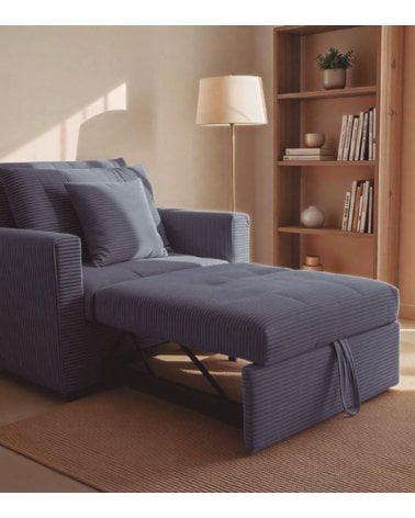Sillón Cama Divan Corduroy con Respaldo Reclinable
