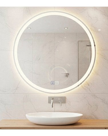Espejo de Pared Waterproof Redondo con Luz LED