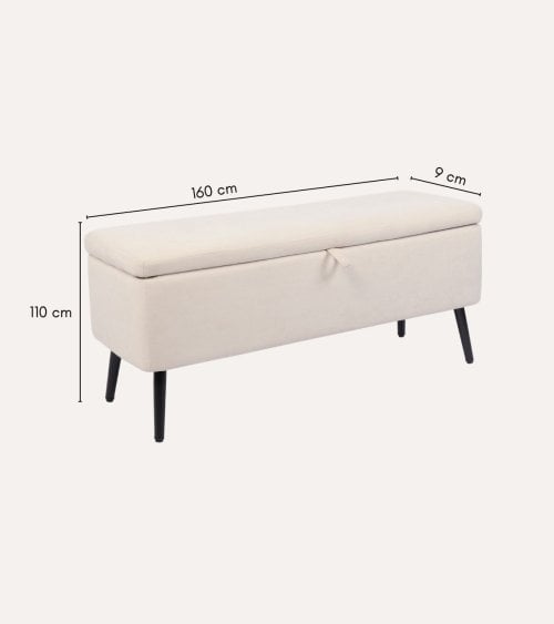 Banco Maison con Baul de Almacenamiento Tapizado