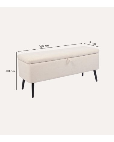 Banco Maison con Baul de Almacenamiento Tapizado